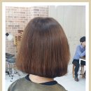 손상된 단발머리 볼륨매직아이론 c컬펌 헤어스타일사진 이미지