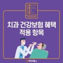 치과 건강보험 혜택 적용 항목 이미지