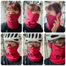 겨울철 자전거 방한마스크 착용후기 mcn 방한플리스마스크루비레드