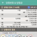 로또 1146회 당첨번호 & 당첨금 이미지