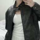 Review :: 헬레네파리스 워시드 레더 블루종 점퍼 후기