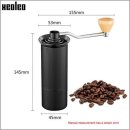 XEOLEO 수동 미니 휴대용 커피 밀링 머신, 알루미늄 커피 연마기, 블랙, 브라운, 실버, 골드, 15g 이미지