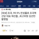 [속보] 조국, 99.9% 찬성률로 조국혁신당 대표 재선출…최고위원 김선민·황명필 이미지