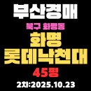 롯데낙천대공인중개사사무소 | 화명롯데낙천대 45평 부산 북구 아파트 경매물건 분석