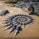 돌과 모래로 만든작품 이미지