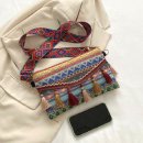 테슬 스퀘어백. 숄더백 에스닉 데일리 백 이미지