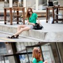 곤센 | 20대 여성캐주얼쇼핑몰 추천!! 곤센 :) 곤센에서 다양한 코디! 활용도 높은 초록 블라우스를 샀어요~