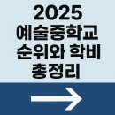 학부모기초소묘 | 2025 예중(예술중학교) 순위와 학비 총정리