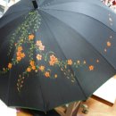 우산에 능소화 꽃그리기 이미지