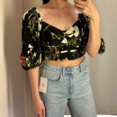 탑디테일 | H&amp;M 세일 후기: 타이 디테일 크링클 탑, 크롭 티셔츠, 청바지