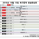 2016년 10월 13일 (목요일) 축구중계 방송편성표 이미지