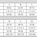 중국 의류 표준사이즈 이미지