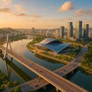 세종호수공원 야간 산책로 이미지