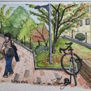 길거리 풍경스케치 이미지