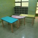 유치원 초등학교 사각 타원형 책상 의자 세트 팝니다 이미지