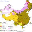 중국의 인구 분포도와 각 민족의 지역별 분포도 이미지