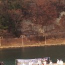밀양 영남루 앞 남천강 둔치에서 열린, 갑오년 정월대보름 달집태우기 행사 모습 이미지
