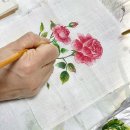 꽃 그림 천아트 | 원단 위에 피어나는 꽃그림, 천아트 배우기! 옥사·모시 활용법