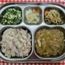 7월17일(수요일)석식:보리밥,안매운돼지고기김치찌개,부추달걀볶음,팽이버섯나물,백김치 이미지