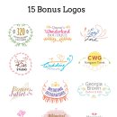 Hand drawn vector kit with bonus logos 이미지