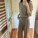 1308 | 가을 겨울 슬랙스 우이 OUIE 클래식 핀턱와이드 슬랙스 딥베이지 OU1308 후기 착용사진