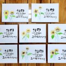 플러스펜 수채화 캘리그라피 | 해바라기꽃그림 플러스펜수채화 캘리그라피엽서