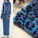 대폭 에코퍼 밍크털 털원단 퍼플블루 호피털 이미지