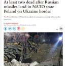 [속보] 우크라이나 국경 인접한 폴란드 국경마을 러시아 미사일 떨어져 최소 2명 사망 이미지