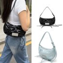 에스킴니트디자인 | 마뗑킴 하프 셔링 리본 라운드백 전컬러 블랙 아이보리 핑크 데일리백 추천
