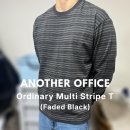 어나더블랙 | Office) 오디너리 멀티 스트라이프 티 페이디드 블랙 후기 | 차분한 컬러의 스트라이프 긴팔 티셔츠