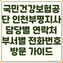 국민건강보험공단인천부평지사 | 국민건강보험공단 인천부평지사 담당별 연락처 부서별 전화번호 방문 가이드