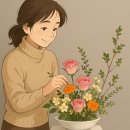 동양 꽃꽂이 | 장미와 금잔화로 배우는 기울이는 3응용 화형 꽃꽂이