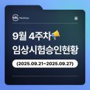 의료법인 서울효천의료재단 에이치플러스자립병원 | [임상시험승인현황] 9월 4주차 (2025.09.21~2025.09.27)