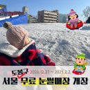 서울 도봉구 아동청소년 무료 눈썰매장 개장 12.27~25.2.2