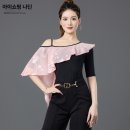 숄더댄스 | 요즘 잇님들 사이에서 라틴 댄스 연습복 여성용 모던 단체복 중소매 숄더가 인기예요