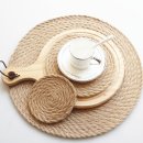 짜임주방가구 | 내추럴 모시 테이블 매트 컵코스터 홈카페 인테리어 소품 사용 후기