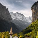 유럽의 가장 마법같은 장소 스위스의 Lauterbrunnental 계곡 이미지