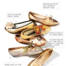 패션 아이콘, 골드 플랫 슈즈 이미지