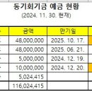 2024 회계연도 결산보고서 및 통장거래 내역 이미지