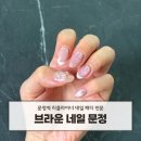 문정역 네일샵 브라운네일 6월 이달의아트 리본 자석네일 후기