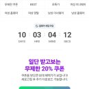 패션쿠폰 이너웨어/홈웨어 +20프로할인 (네멤) 이미지