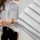 60수 아사면 요루 리플 주름 면거즈 끌루 스트라이프천 이미지