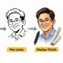 기초 스케치와 캐리커처 이미지