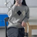 160 | 2만원대 니트 추천! 유니클로 키즈 수플레얀스웨터 아가일 그레이 160 성인 후기