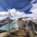 스위스의 녹색 전력을 강화하기 위해 설치된 6개의 풍력 터빈 이미지