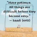 "Have patience. All things are difficult before they become easy."