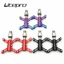 Litepro 범용 MTB 산악 자전거 QR 페달, 밀폐 베어링 나비, BMX 접이식 자전거, 알루미늄 합금 미끄럼 방지 액세서리 이미지