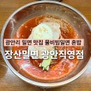 광안밀면 | 부산 광안리 맛집 장산밀면 광안직영점 물비빔밀면 혼밥 후기