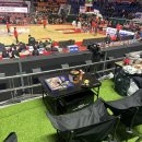 [잠실 학생체육관 KBL 직관 후기] 캠핑존 5번 테이블 1열 9, 10번 시야 / SK나이츠 푸드트럭, 굿즈샵 후기