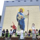 제주교구 서귀복자성당 입구에 10ｍ 규모의 대형 예수님 벽화 이미지
